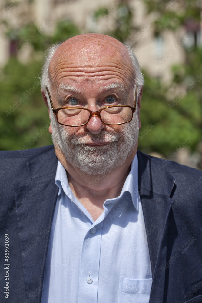 funny old man squinting Stock Photo Adobe Stock