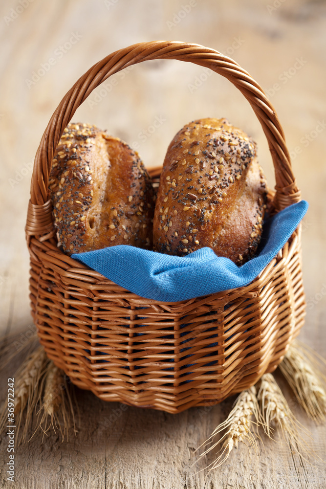 healthy bread in basket