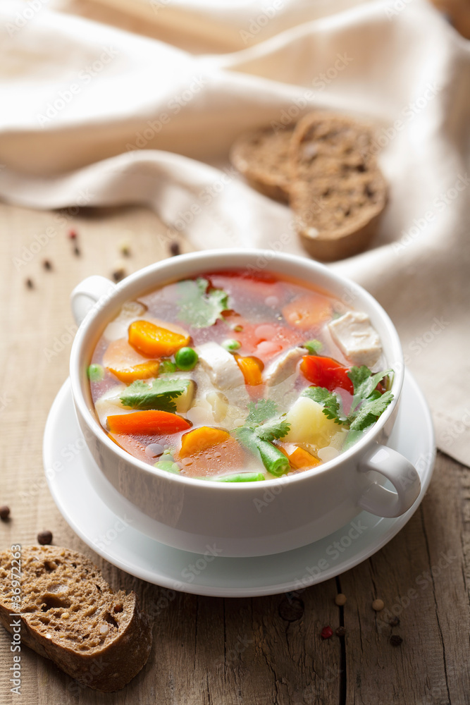 chicken soup with vegetables chicken soup with vegetables