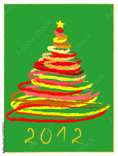 Simple vector christmas tree ,2012