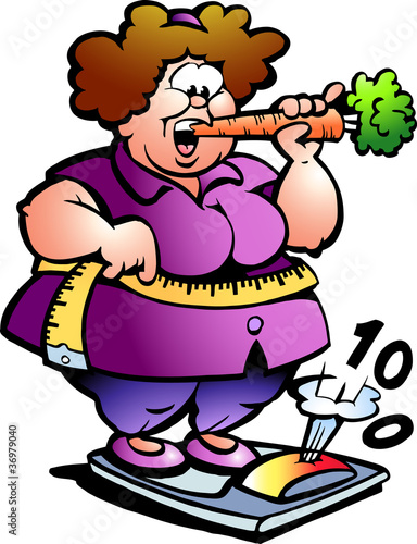 Hand-drawn Vector illustration of an Fat Lady