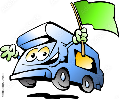 Hand-drawn Vector illustration of an Auto Camper
