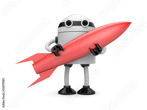 Robot with rocket