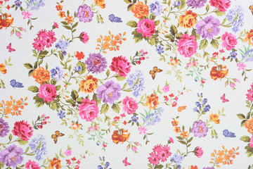 Papier peint photo Magasin de fleurs Fond floral romantique aux teintes douces  © ronstik