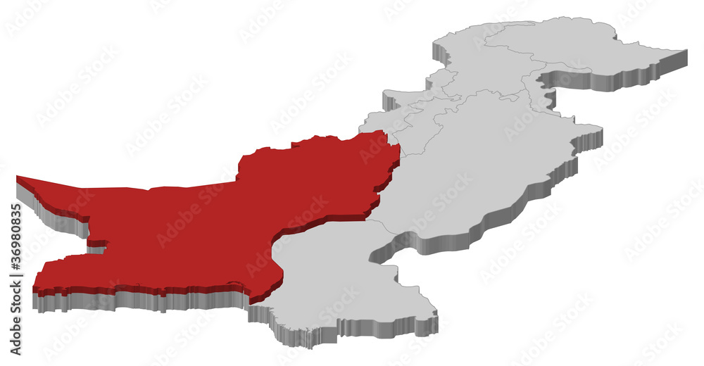 Map of Pakistan, Balochistan highlighted