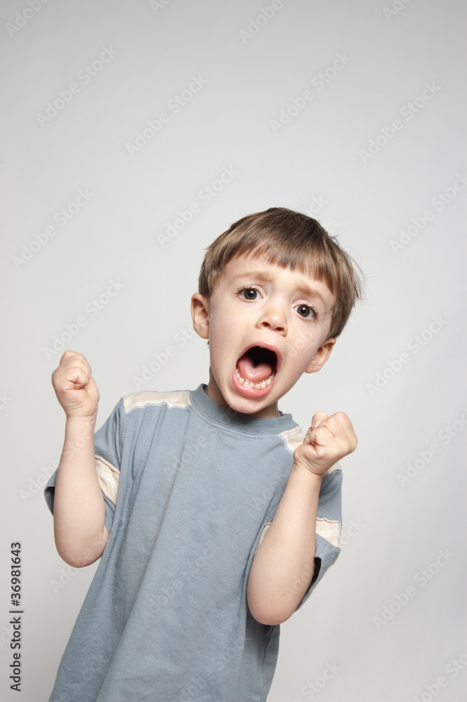 Little boy screaming portrait Little boy screaming portrait