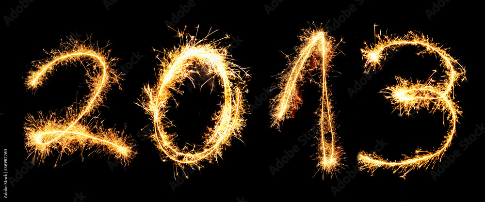 New Year 2013 made of real sparkles New Year 2013 made of real sparkles