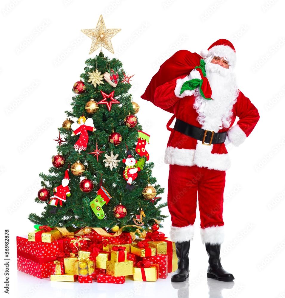 Santa Claus and Christmas Tree.