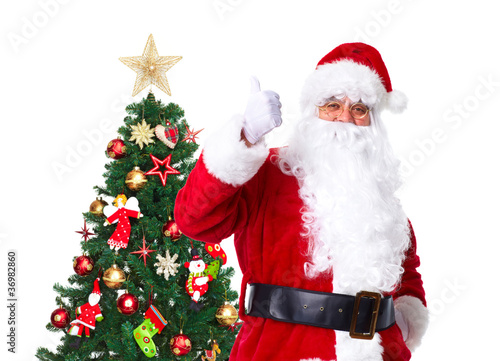 Santa Claus and Christmas Tree. © grinny