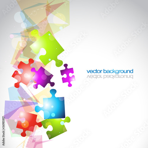 abstract puzzle shape vector background