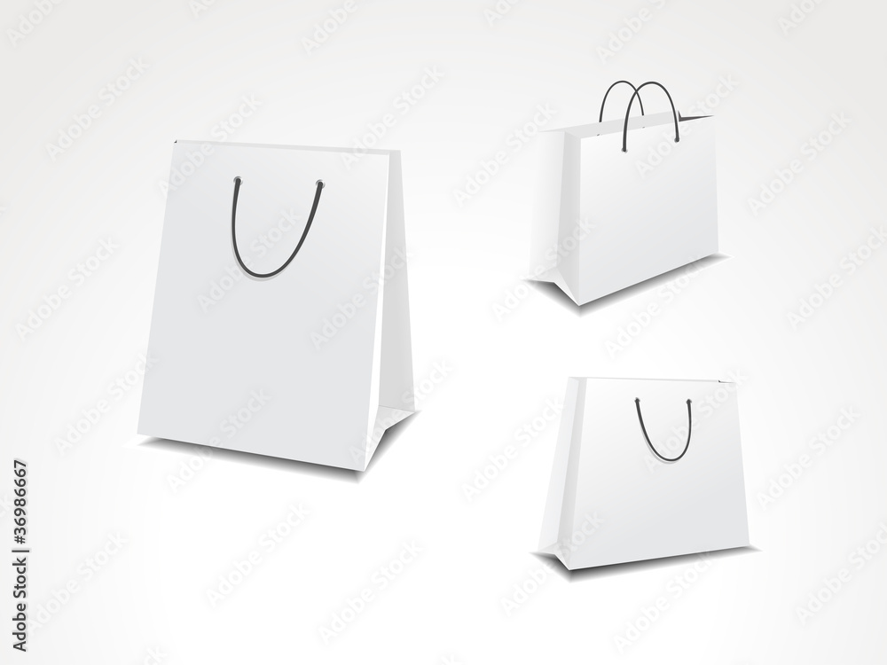 illustration set of three paper shopping bags. illustration set of three paper shopping bags.
