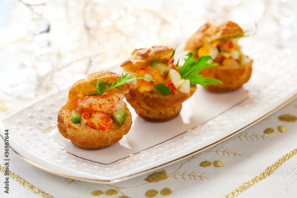 Prawn salad in mini-brioche for holiday Prawn salad in mini-brioche for holiday