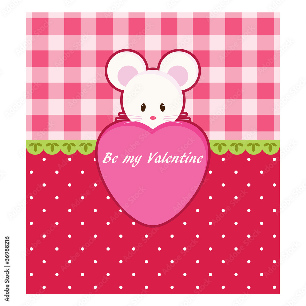 Valentine's Day card with little mouse Valentine's Day card with little mouse