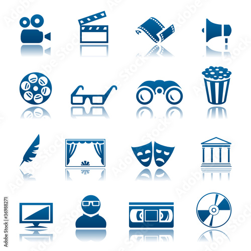 Cinema and theatre icon set