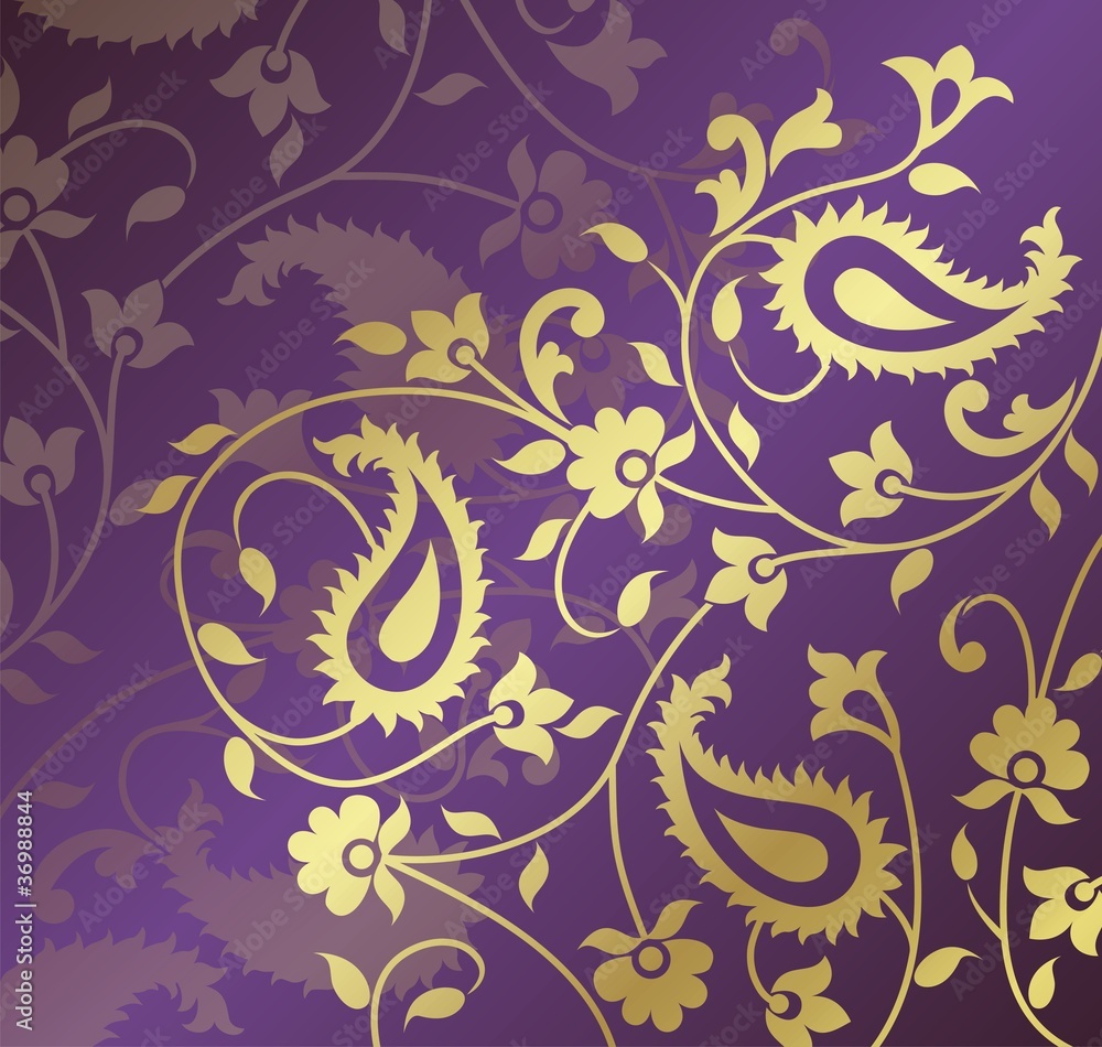 paisley floral pattern textile swatch, Rajasthan, India paisley floral pattern textile swatch, Rajasthan, India