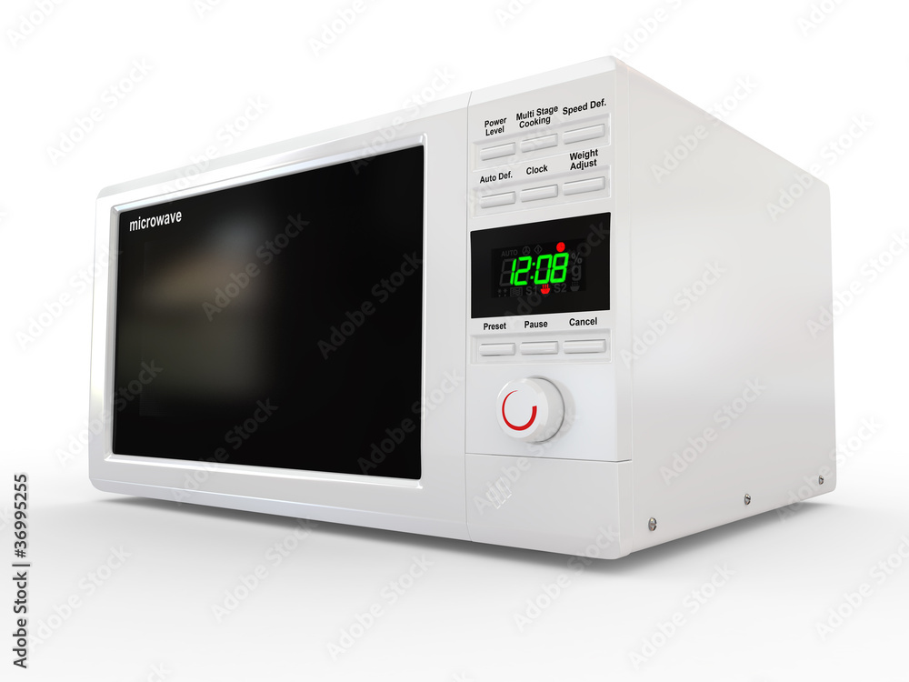 Microwave on white background. 3d Microwave on white background. 3d