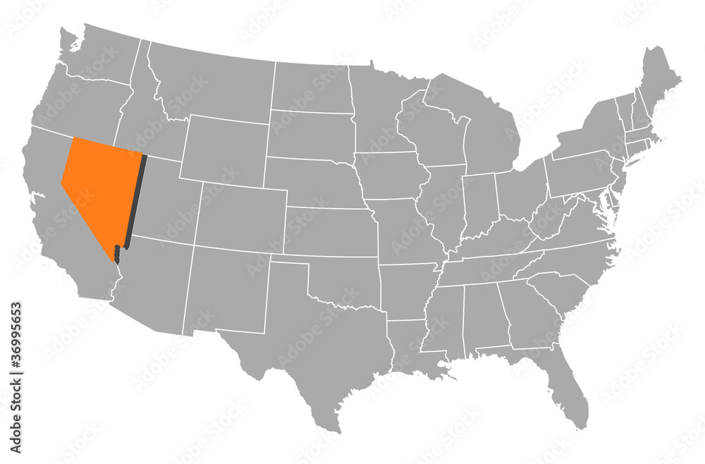Map Of The United States Nevada Highlighted Stock Vector Adobe Stock 1000 F 36995653 3DLOiAlVbXCQLBcCiHEF5JgY3MhuADt3