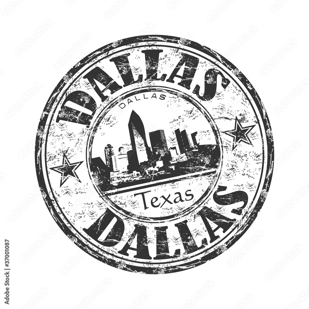 Naklejka premium Dallas black grunge rubber stamp