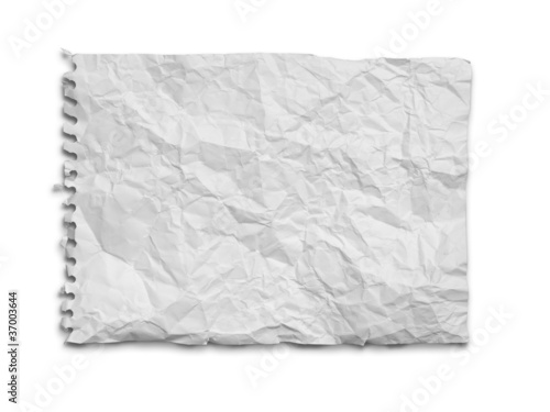 Crumpled white paper from the notebook