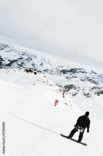 Riding the snow in  Courchevel , France