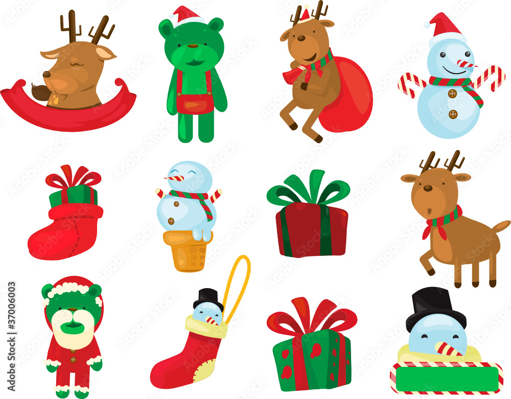 Fototapeta premium Set of christmas symbol