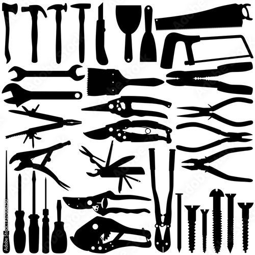 Vector Silhouette - Construction Equipments / Tools