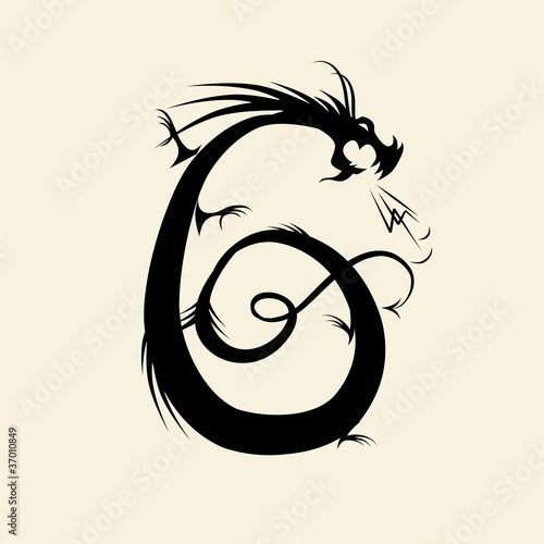 Number six made from dragon