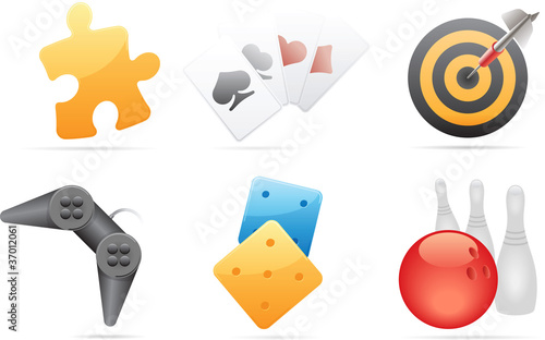 Icons for games, leisure and gambling