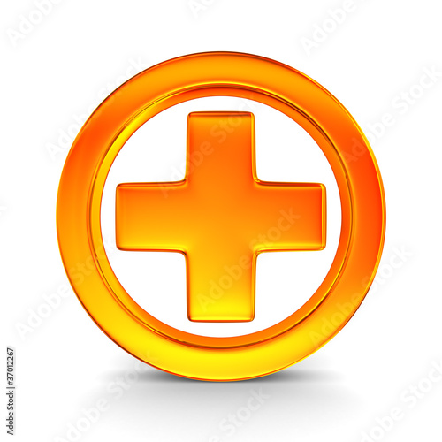 Symbol plus on white backgr...