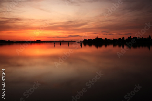 Obraz na płótnie Sonnenuntergang am See w salonie