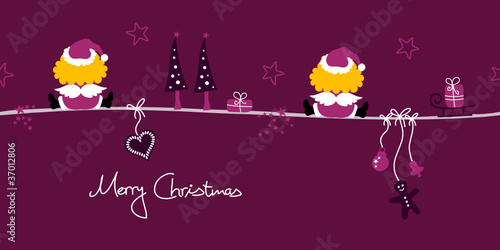 2 Angels Santa´s Hat & Symbols Purple
