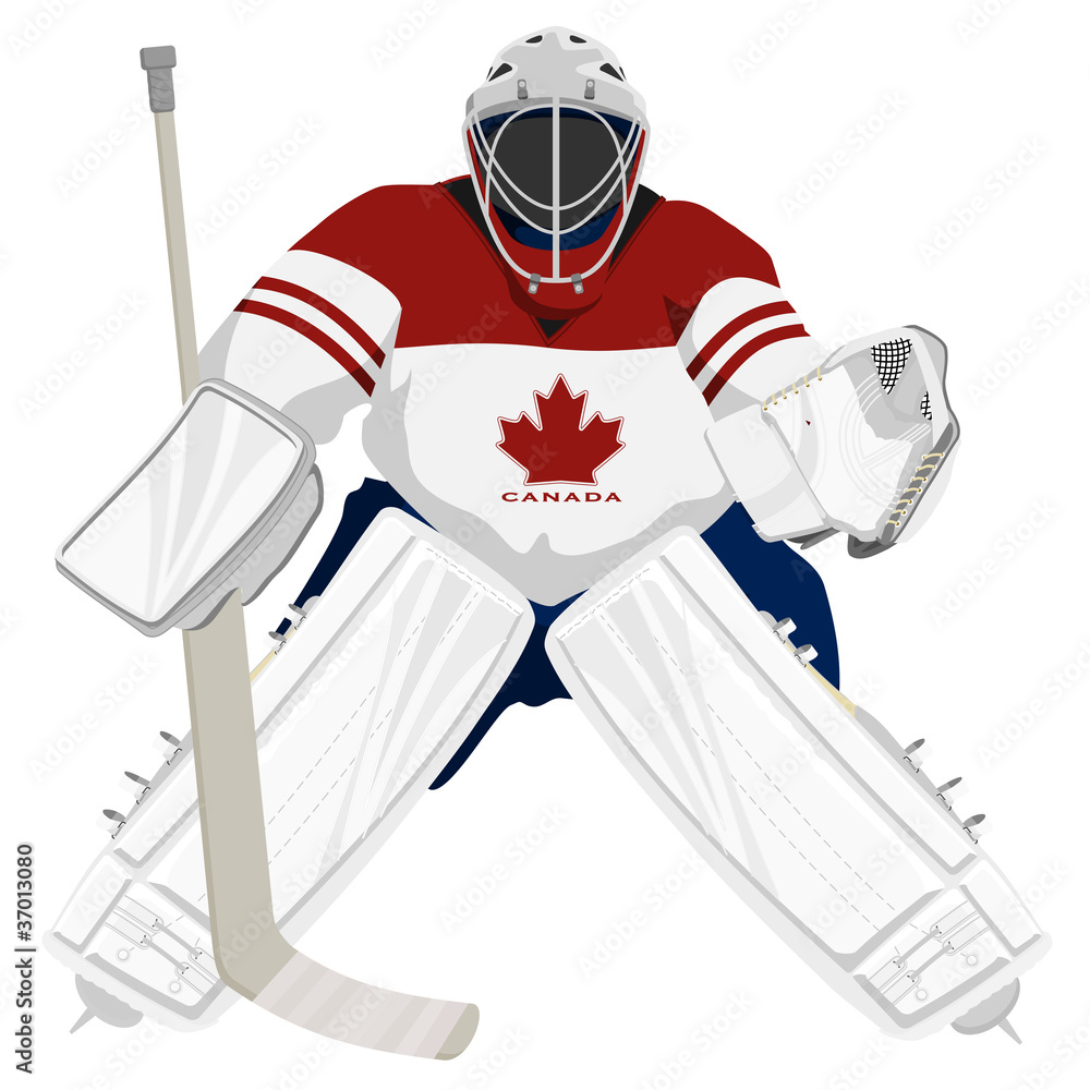 Naklejka premium Team Canada hockey goalie