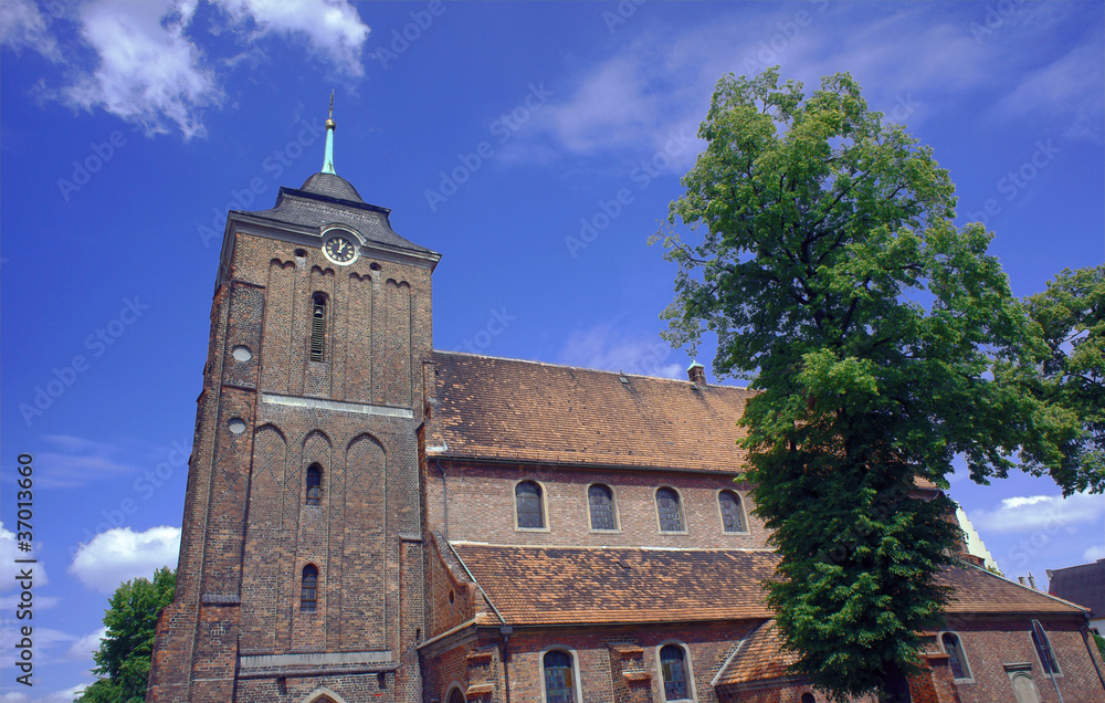 gotycki kościół z wieżą we Wrześni