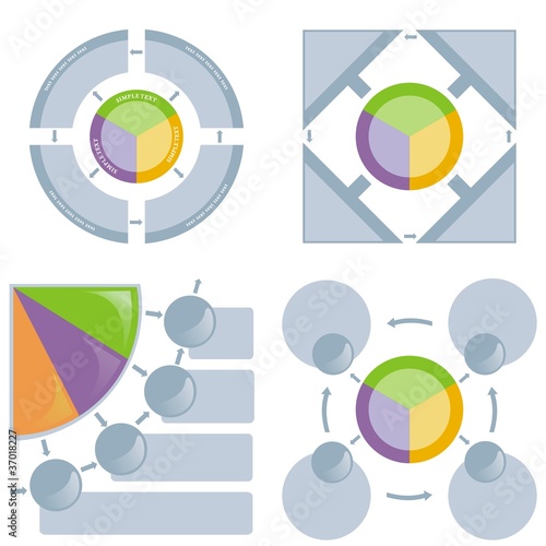 Set of chart flat