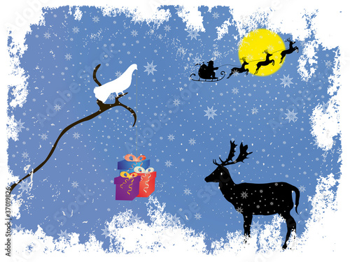 Taube mit Weihnachtsgeschenken