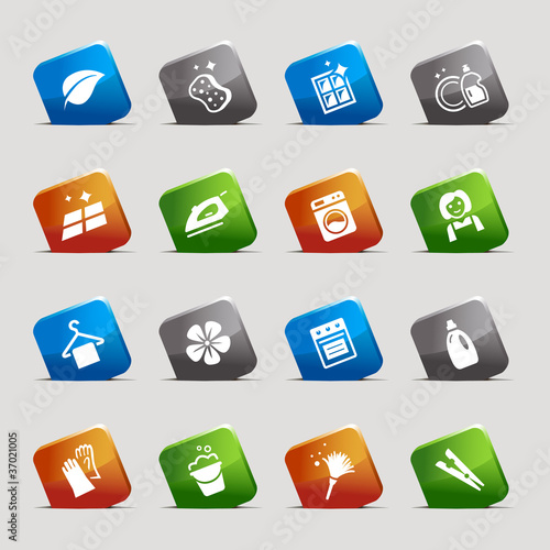 Cut squares - Cleaning icons