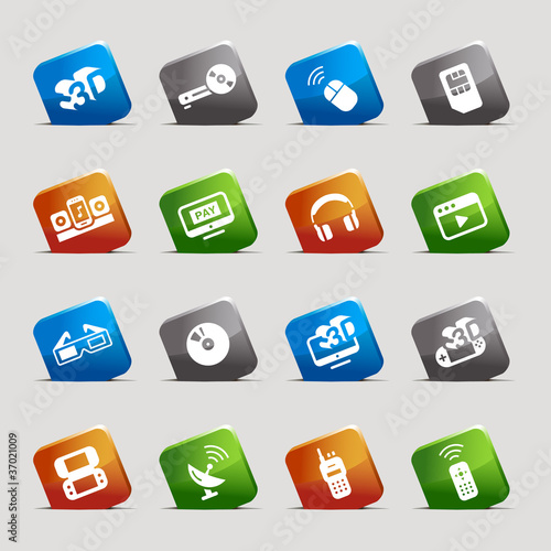Cut squares - Media icons
