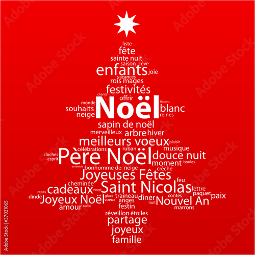 Nuage de Tags "NOEL" (arbre sapin noël carte voeux père cadeaux)