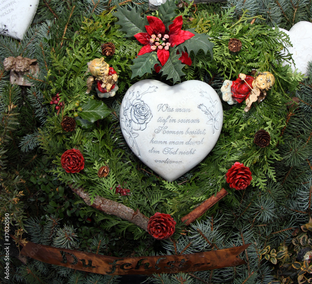 Gesteck zum Totensonntag StockFoto Adobe Stock