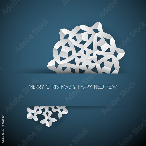 Vector white paper christmas snowflake