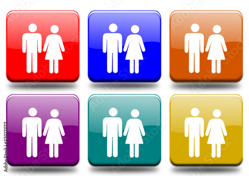 Couple "6 buttons of different colors"