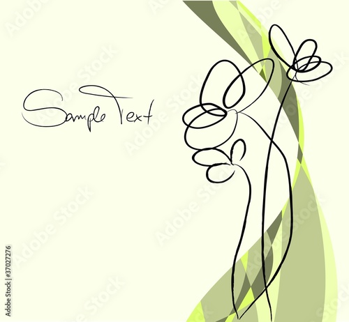 Hintergrund floral in Mint für Postkarte