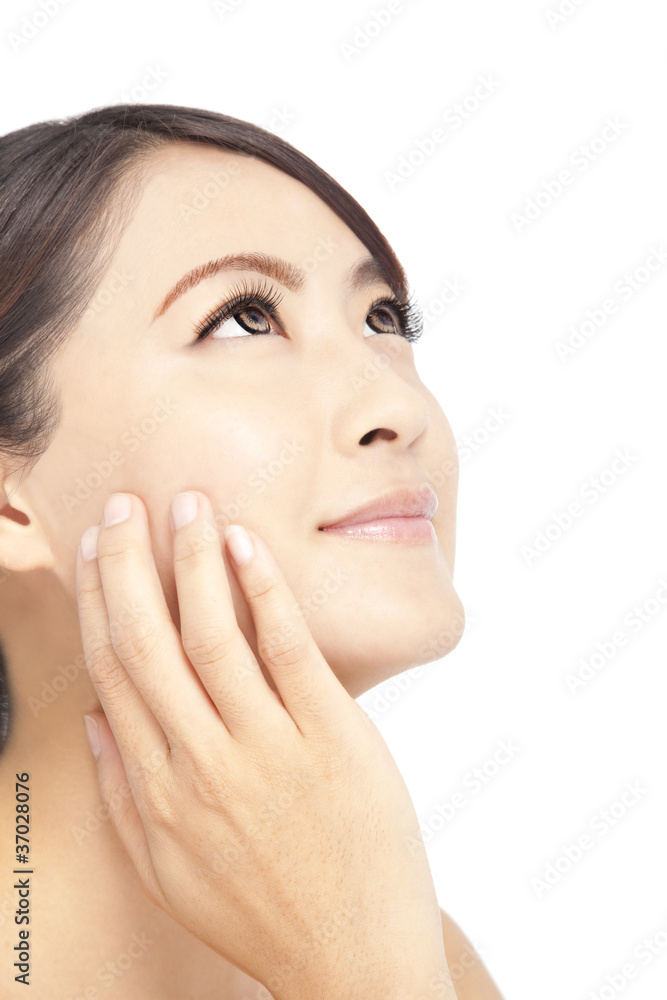 Close up of beautiful asian woman face