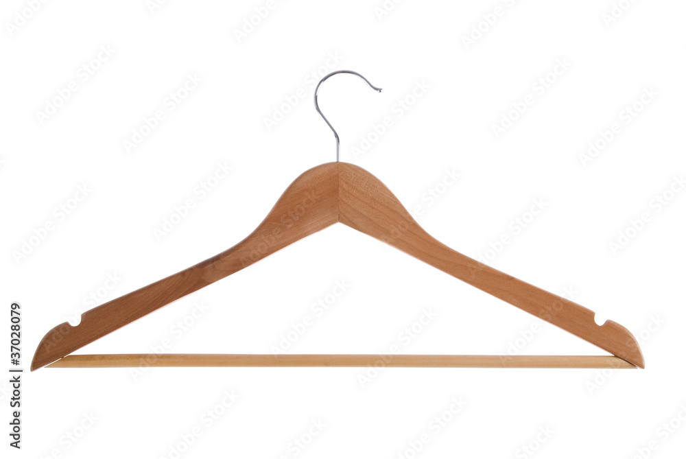 Wooden hanger isolated with clipping path Wooden hanger isolated with clipping path