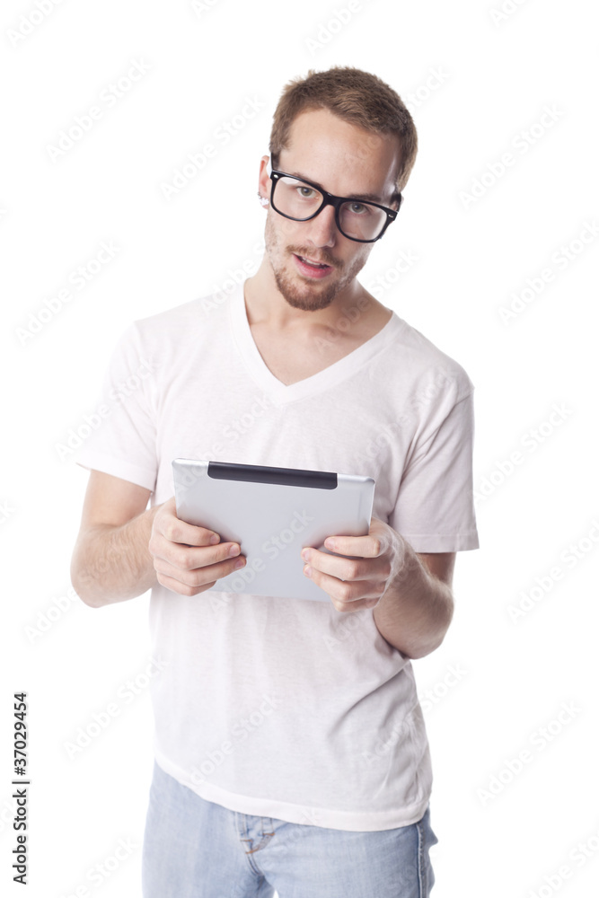 Good Looking Man With Tablet Computer