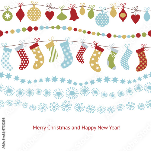 Horizontal seamless christmas illustration