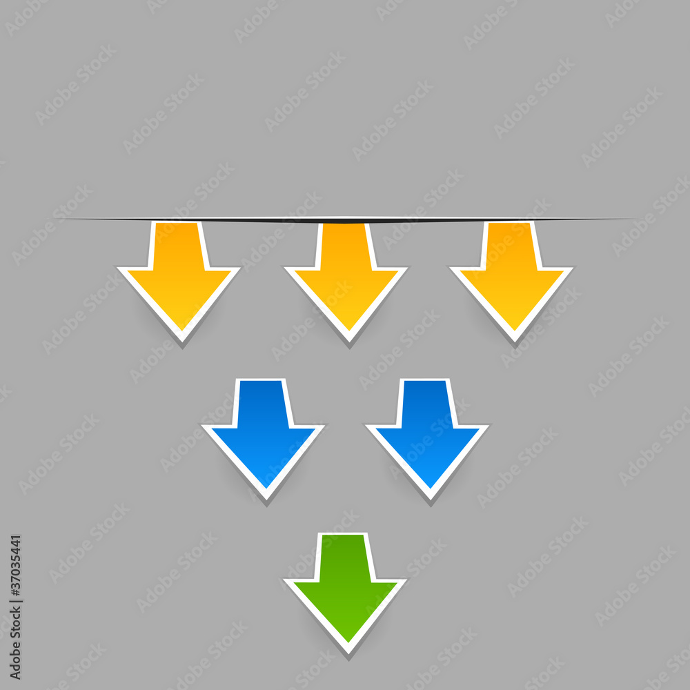 Arrows from a hole on a grey background Arrows from a hole on a grey background