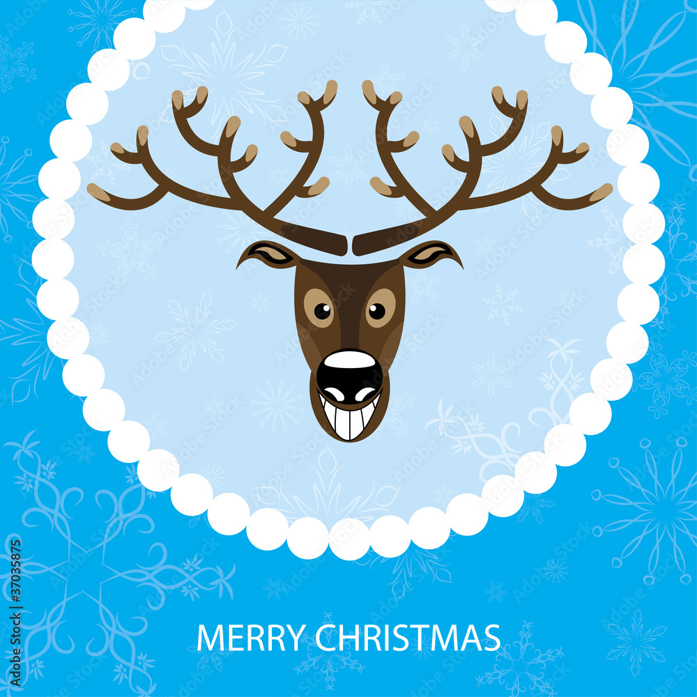 Vector illustration. Christmas card with reindeer Vector illustration. Christmas card with reindeer