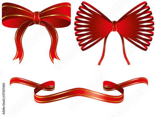 red and gold ribbons