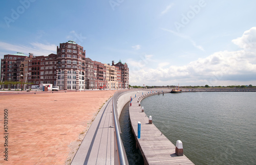 Modern building and a harbor, Holland, Europe photo